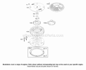 Flywheel Diagram and Parts List for 42D707-2298-E1  Briggs and Stratton Engine